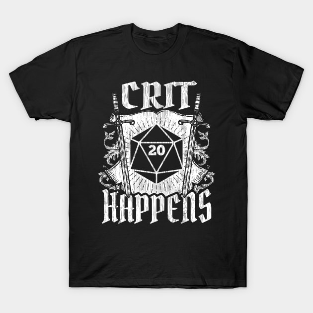 Crit Happens - D20 Dungeon Dice RPG Role Playing T-Shirt by merchmafia